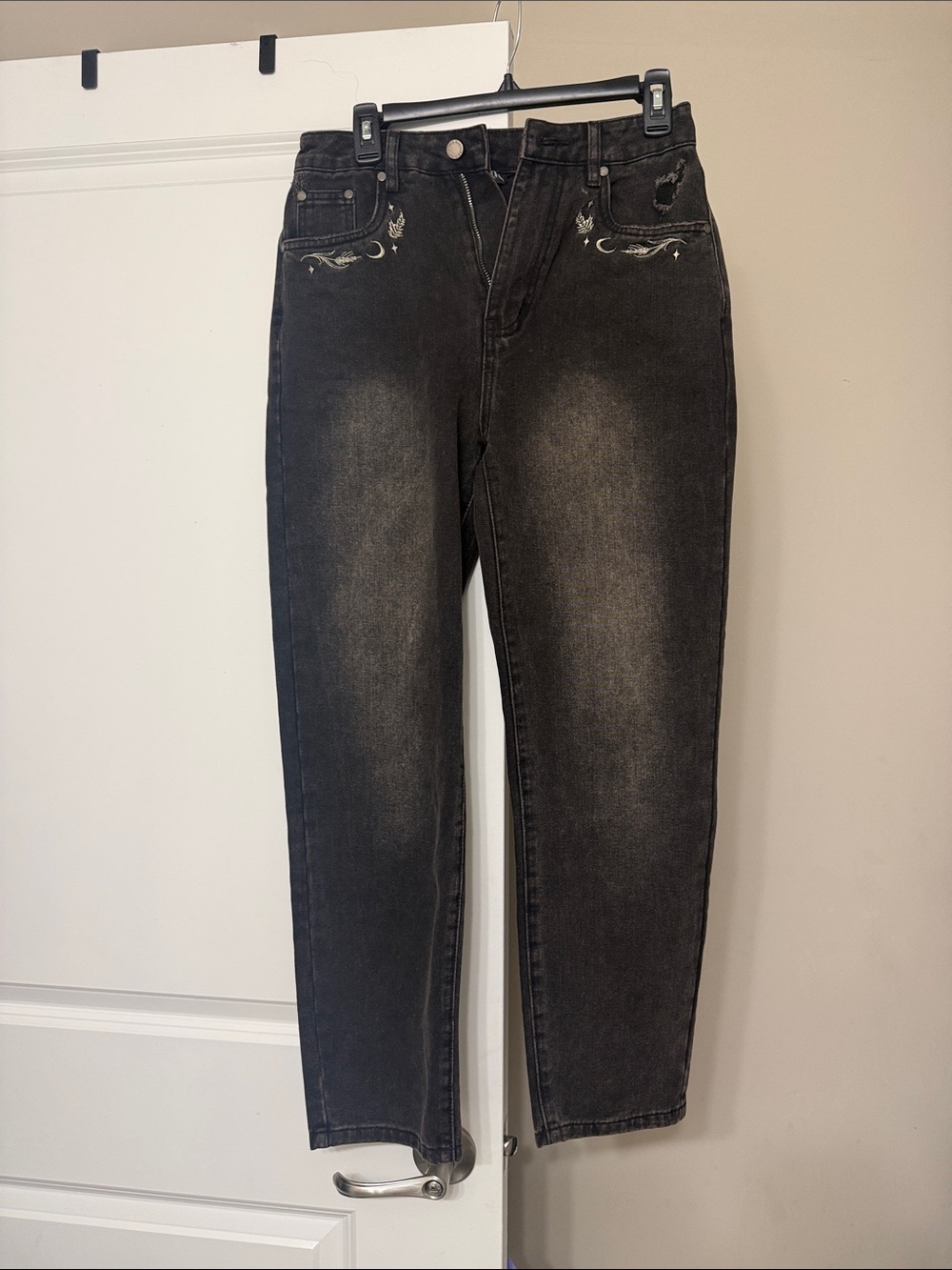 Disturbia Washed Black Straight Leg Jeans